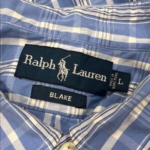 Ralph Lauren Blue Plaid Casual Button Down Shirt